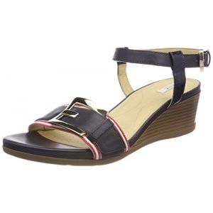 Geox D Marykarmen D, Sandales Bride Cheville Femme, Bleu (Navy/White/Red), 39 EU