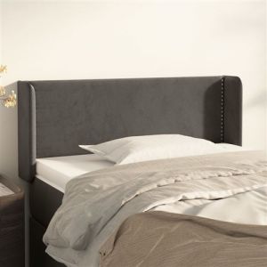 VidaXL Hoofdbord met randen 103x16x78/88 cm fluweel donkergrijs3118671