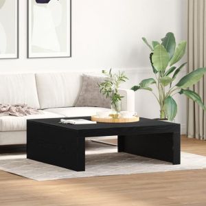 VidaXL Table basse en ch&ecirc;ne noir - 100 x 100 x 35 cm, faite en bois d'ing&eacute;nierie de qualit&eacute;.