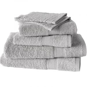 De Witte Lietaer 194829 Lot de 6 Gants de Toilette Coton Gris Clair 15 x 22 cm