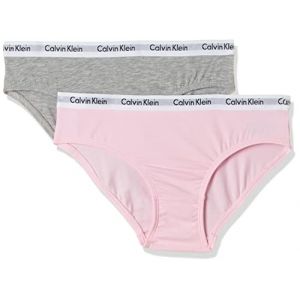 Image de Calvin Klein 2PK Bikini, Slip Fille,Gris (GREY HTR/UNIQUE 901), 8-10 Jahre (Taille Fabricant: M)