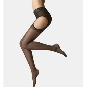 Image de Le Bourget Collants avec Porte-Jarretelles Intégrés 20D Noir - Couleur Noir - Taille S