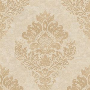 Papier peint baroque Profhome 379013 papier peint intissé légèrement texturé au style baroque mat or beige 5,33 m2 or