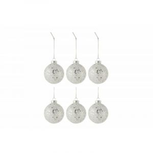 Lot de 6 Boules de Noël "Étoiles" 8cm Argent Prix
