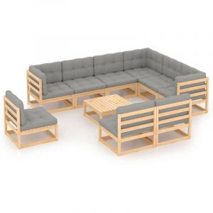 VidaXL Ensemble de meubles de jardin de conception modulaire avec coussins en bois de pin