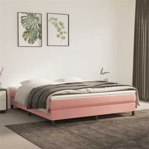 VidaXL Matelas de lit &agrave; ressorts ensach&eacute;s rose 160x210x20 cm velours, matelas, matelas de lit, matelas &agrave; sommier tapissier