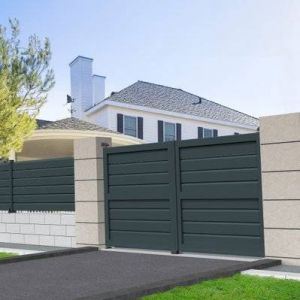 Intersun Portail battant brise-vue (Gris Anthracite - L 3000 x H 1730 mm)