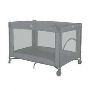 Lionelo Lit de Voyage pour Bébé Amelie de la Naissance à 15 kg, Petit, Pliable, Matelas Pliable Moelleux, 100,5x70,5 cm, 2 Roues, Entrée Latérale, Sac de Transport (Grey)
