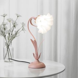 Lampe de Chevet Les Filles Dimmable Col de Cygne Rose avec Abat Jour Muguet