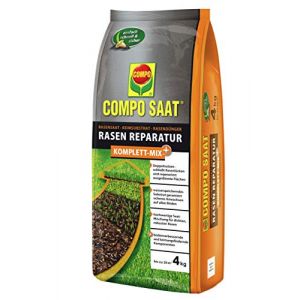 Compo Saat kit de réparation du gazon comprenant des graines et de l'engrais, gazon à semer et engrais en une seule étape