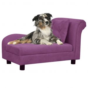 VidaXL Canap? pour chien avec oreiller Bordeaux 83x44x44 cm Peluche
