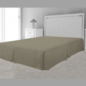 Cache sommier plateau 3 plis 180 x 200 cm - Différents coloris Taupe - Taupe