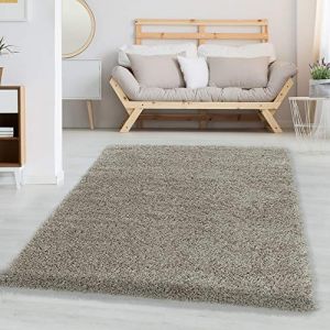 Carpetsale24 Uni Tapis de Salon Shaggy Uni Tapis Nature 160x230 cm Chambre Tapis Poil Long Moelleux et Doux