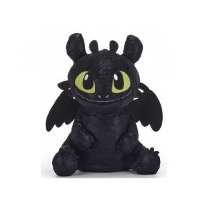 Image de Spin Master Peluche pour dragons : dragon krokmou noir 23 cm - doudou enfant : dragons et une carte offert