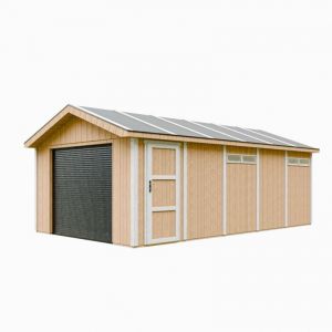 Garage Qualit&eacute; Premium 21 m&sup2;- L378xl648 cm- garage pour auto, moto, v&eacute;los, machines de jardinage- lp Smartside, Abri de jardin Timbela M992B-HARVEST