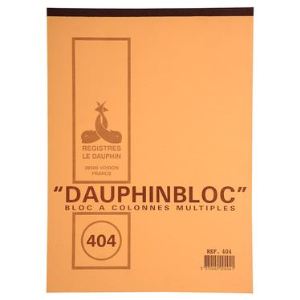 Le dauphin Bloc comptable 50 feuilles &agrave; 4 colonnes (210 x 297 mm)