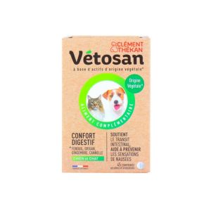 Image de Cl&eacute;ment Th&eacute;kan V&eacute;tosan Confort Digestif Chien et Chat 45 comprim&eacute;s