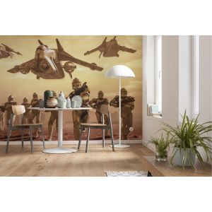 Komar DX8-040 Star Wars Classic Clone Trooper Papier peint intissé pour chambre d'enfant Jaune et marron 400 x 260 cm