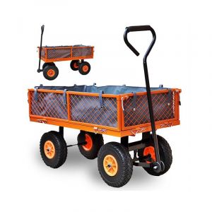 Image de Fuxtec Chariot de Jardin FX-GW350 parois latérales rabattables pour Fermeture Rapide Charge Max. 150kg pneus XXL bâche intérieur Polyester Pratique et maniable