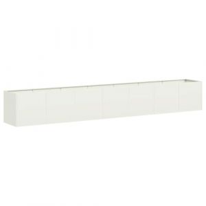 VidaXL Jardinière blanc 280x40x40 cm acier laminé à froid
