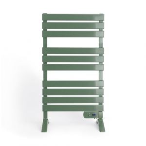 Sèche-serviettes électrique - WARM TOWEL - 500W - Vert - Minuterie 8h - Installation murale ou au sol