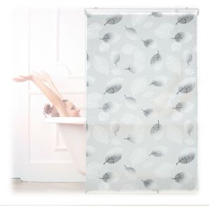 Image de Relaxdays Store de baignoire, 100 x 240 cm, rideau de douche avec chaine, montage flexible, salle de bain, noir-blanc