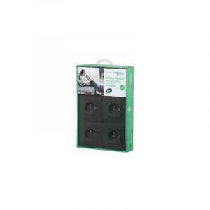 Schneider Electric Lot de 4 prises Unica 2 pôles+terre anthracite