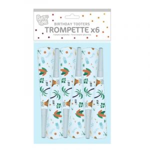 Lot de 6 Trompettes de Fête "Dinosaure" Blanc Prix