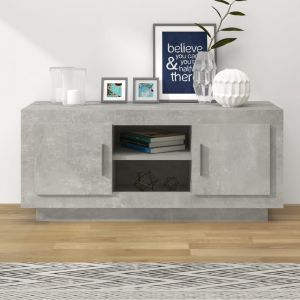 VidaXL Meuble TV Gris béton 102x35x45 cm Bois d'ingénierie