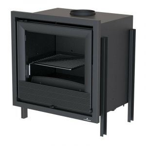 Azura home design Insert cheminée à bois Holguin avec turbine 9,5 kW et 2 bouches recuperateur