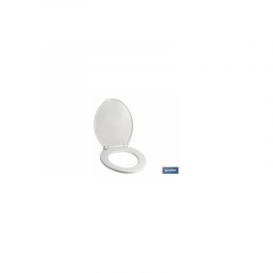 Cofan Abattant WC universel | Dimensions 41,9 x 34,7 cm | Modèle aTLIN | Fabriqué en Polypropylène Blanc Antibactérien