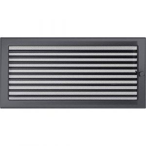 Kratki Grille de Ventilation avec Stores (Lames) | 22x45cm | Graphite | Grille d'extraction pour Ventilation de chemin&eacute;e | r&eacute;sistant m&eacute;caniquement et &agrave; la surchauffe | pour Chaque Type d'int&eacute;rieur