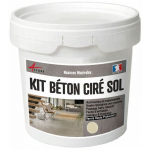 Arcane industries Béton Ciré Sol en Kit - Primaire et vernis de finition inclus Lin - Beige - kit 10 m² (2 couches)