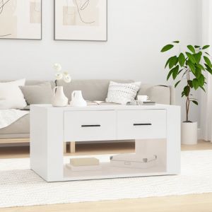 Image de VidaXL Table basse Blanc 80x50x40 cm Bois d'ingénierie Blanc