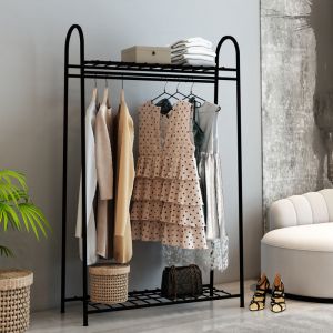 Nova Portant à vêtements Hvorslev avec 2 surfaces de stockage noir