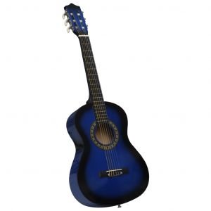 VidaXL Guitare classique de d&eacute;butants et enfants Bleu 1/2 34"