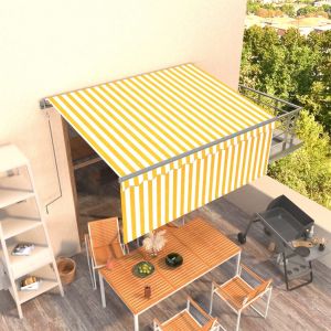 VidaXL Auvent r?tractable automatique avec store 3x2,5m Jaune et blanc