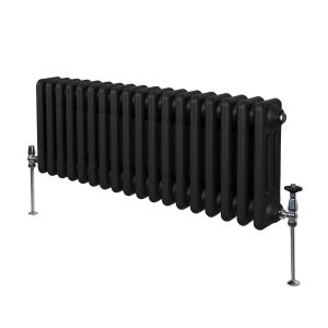 Radiateur Traditionnel &agrave; 3 Colonnes Chauffage Horizontal Noir 300 x 832mm