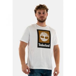 Timberland T-shirt stack logo colored blanc