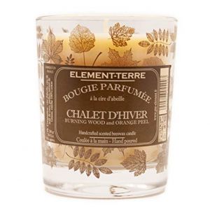 Element Terre Bougie 200 Grammes, 50 Heures Parfum Chalet en Hiver