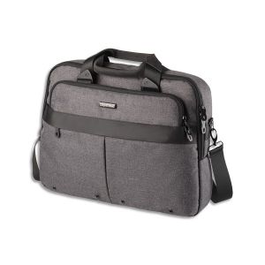LIGHTPAK Sacoche Wookie polyester. Format 17 pouces dimensions 31x40x7cm. Corps Gris, accessoires Noirs