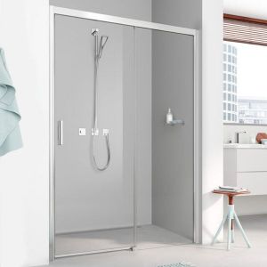 Kermi Pega Porte coulissante, avec &eacute;l&eacute;ment fixe, pour niche, pour paroi lat&eacute;rale, PED2R18018VAK, PED2R