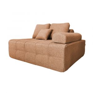 Oviala Fauteuil gauche pour canapé modulable en tissu terracotta