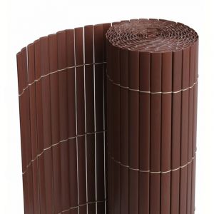 Visiodirect Canisse Brise vue en PVC tube Plat,Clôture protection pour jardin terasse balcon coloris marron foncée - Hauteur 80 x Longueur 300 cm 1700g/m2