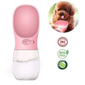 Image de Bouteille d'eau portable de voyage pour les chiens, gourde d'eau extérieur des animaux domestiques,Rose