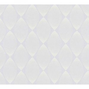 A.S. Creation Papier peint g&eacute;om&eacute;trique blanc 10,05 x 0,53 m Tapisserie optique de losanges aspect 3D Papier peint intiss&eacute; moderne id&eacute;al chambre