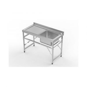 Image de Combisteel Plonge Inox Professionnelle Avec Pied Pliant Gamme 600 Combisteel 1200x600 600