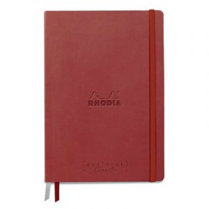 Clairefontaine RHODIA 194153C - Carnet Rigide Bullet Journal Goalbook Creation Nacarat - A5 15,5x21x2 cm - 100 pages Papier Lavis Technique Blanc Uni 200 g/m - 2 Rubans - Couverture Simili Cuir