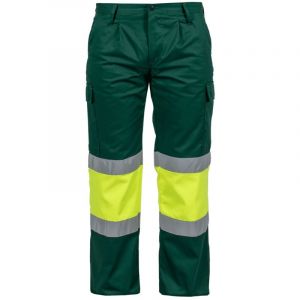 Vito Pantalon de travail haute visibilité Fluo Bicolor Taille 44 Multipoches