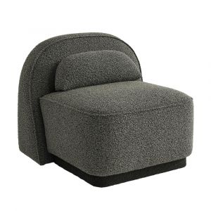 Mobilier Deco - bery - Fauteuil pivotant en tissu bouclette vert
